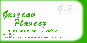 gusztav plavecz business card